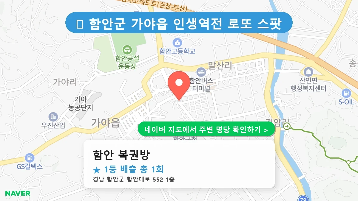 경남 함안군 가야읍 로또 명당 함안 복권방 1등 당첨 배출점 전경