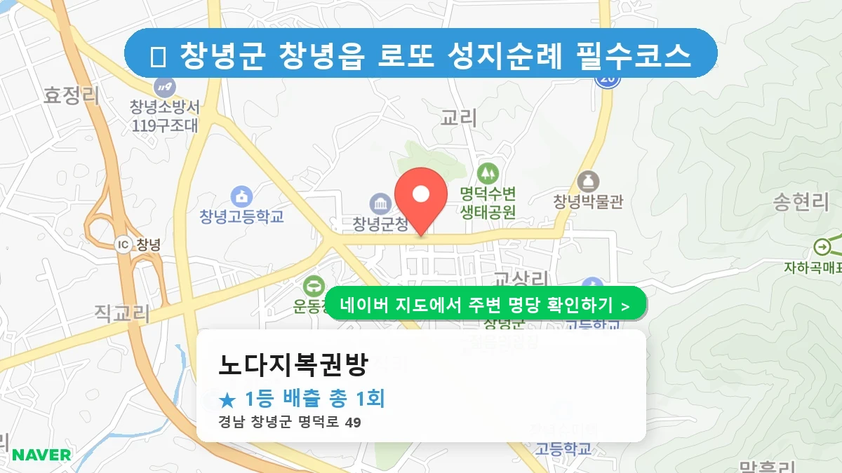 경남 창녕군 창녕읍 로또 명당 노다지복권방 1등 당첨 배출점 전경
