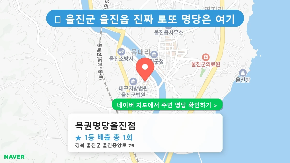 경북 울진군 울진읍 로또 명당 복권명당울진점 1등 당첨 배출점 전경