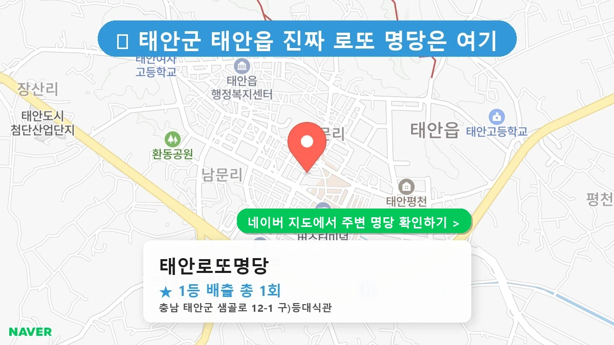 충남 태안군 태안읍 로또 명당 태안로또명당 1등 당첨 배출점 전경
