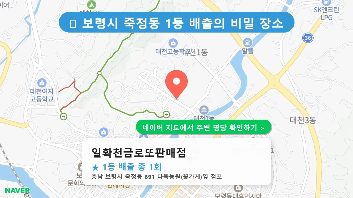 충남 보령시 죽정동 로또 명당 일확천금로또판매점 1등 당첨 배출점 전경