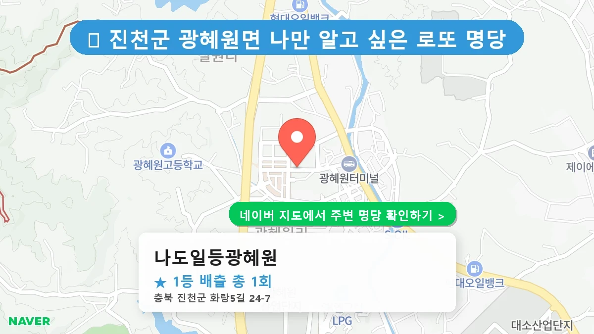 나도일등광혜원 네이버 지도