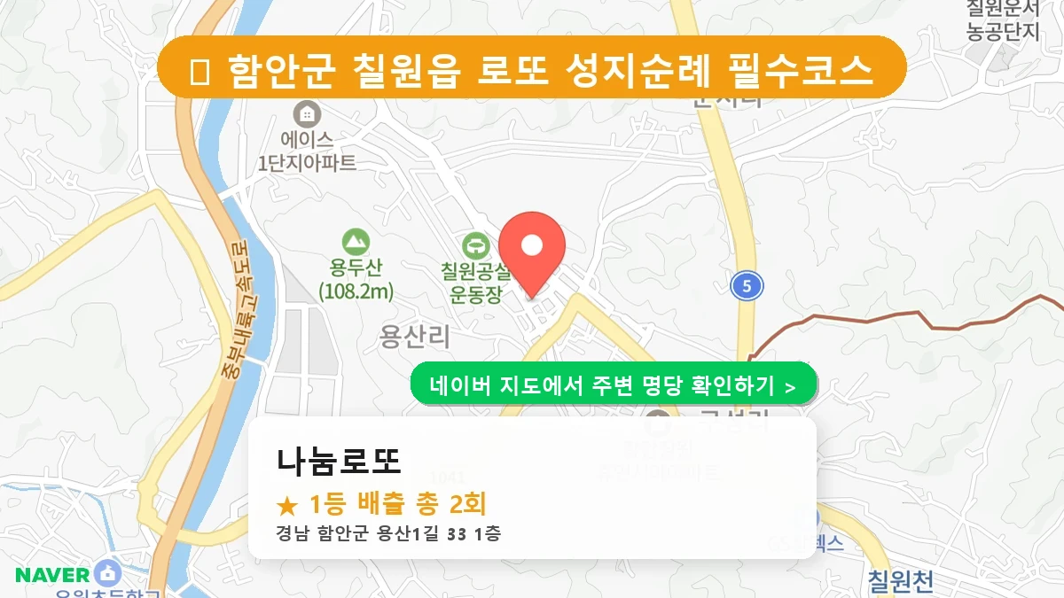 경남 함안군 칠원읍 로또 명당 나눔로또 1등 당첨 배출점 전경