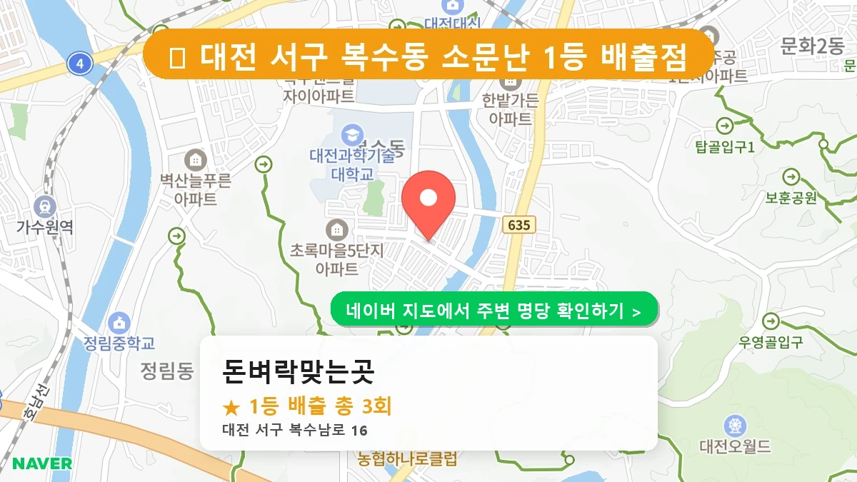대전 서구 복수동 로또 명당 돈벼락맞는곳 1등 당첨 배출점 전경
