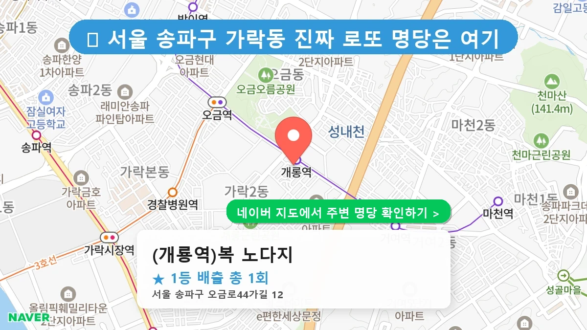 (개룡역)복 노다지 네이버 지도