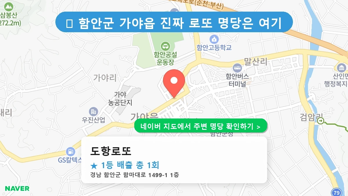 경남 함안군 가야읍 로또 명당 도항로또 1등 당첨 배출점 전경