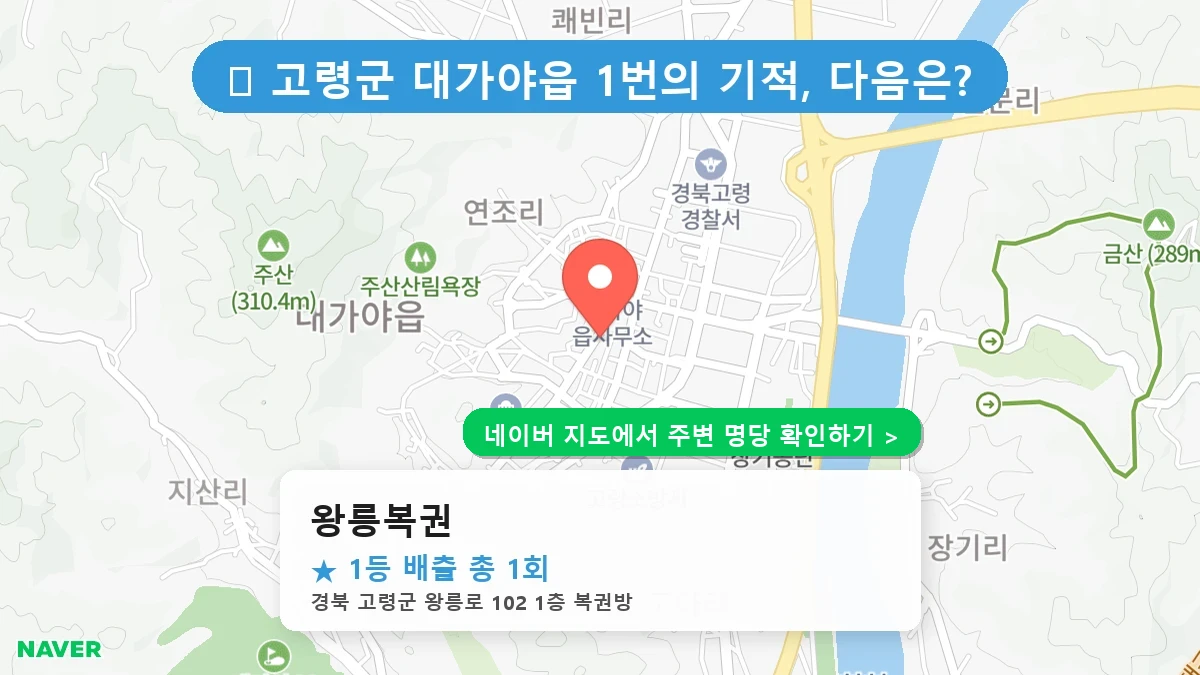 경북 고령군 대가야읍 로또 명당 왕릉복권 1등 당첨 배출점 전경