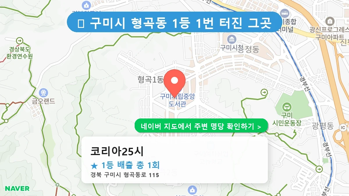 코리아25시 네이버 지도