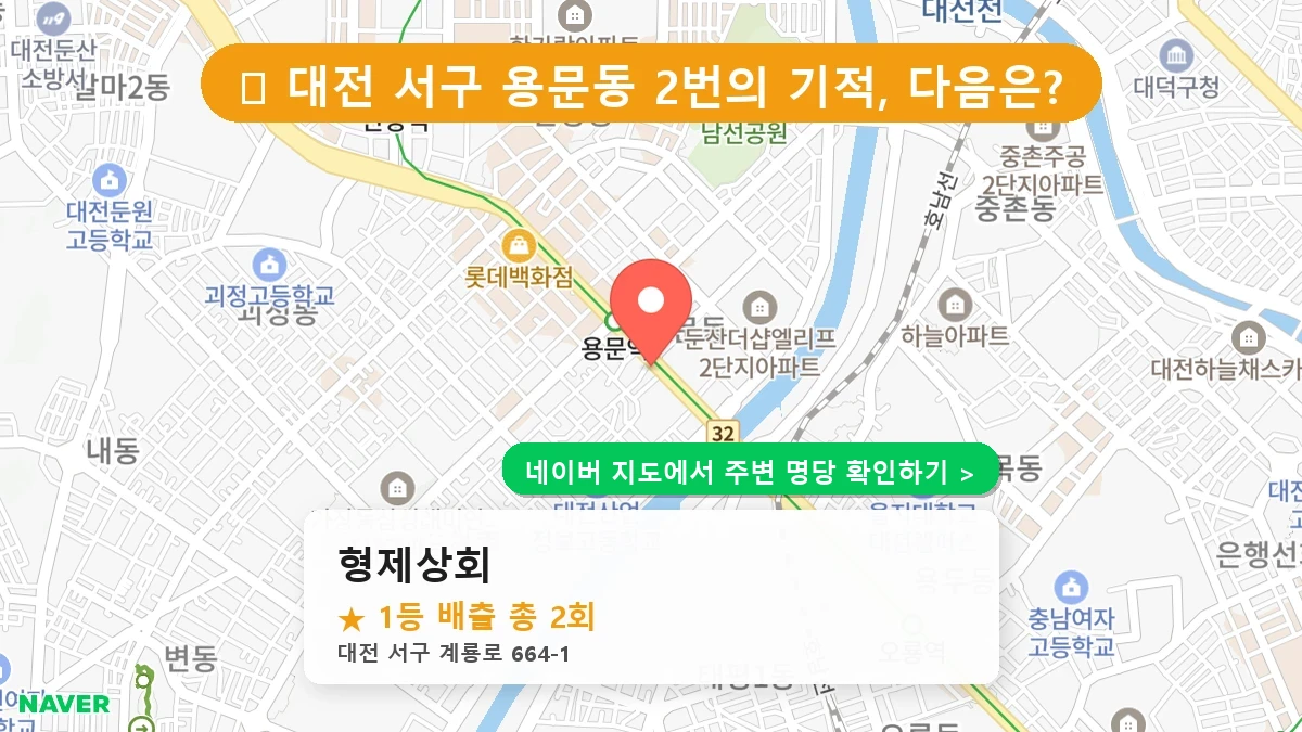 대전 서구 용문동 로또 명당 형제상회 1등 당첨 배출점 전경