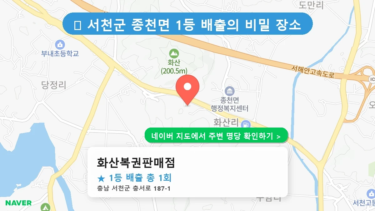 충남 서천군 종천면 로또 명당 화산복권판매점 1등 당첨 배출점 전경