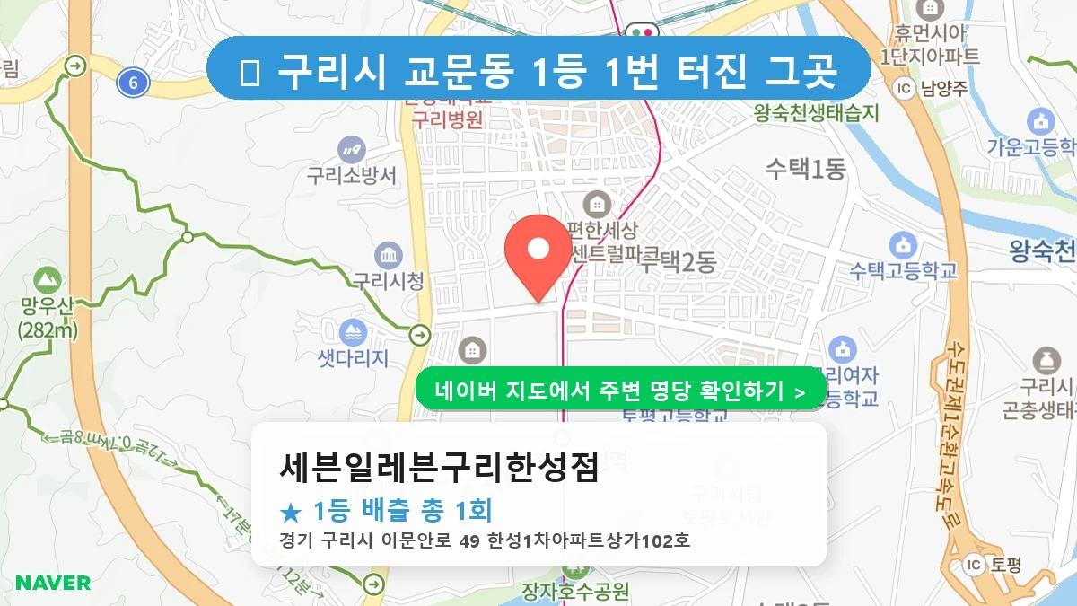 세븐일레븐구리한성점 네이버 지도