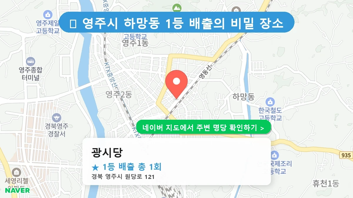 경북 영주시 하망동 로또 명당 광시당 1등 당첨 배출점 전경