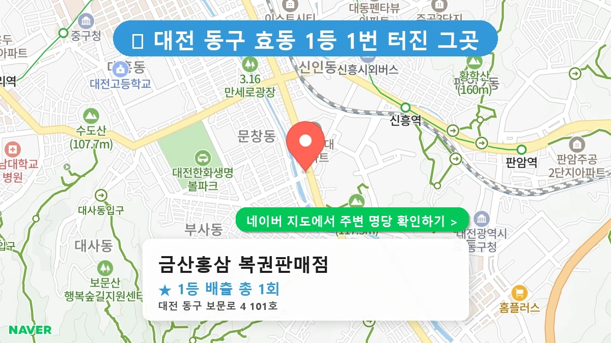 금산홍삼 복권판매점 네이버 지도