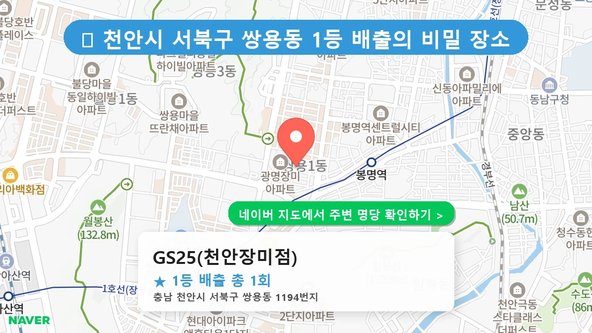 GS25(천안장미점) 네이버 지도