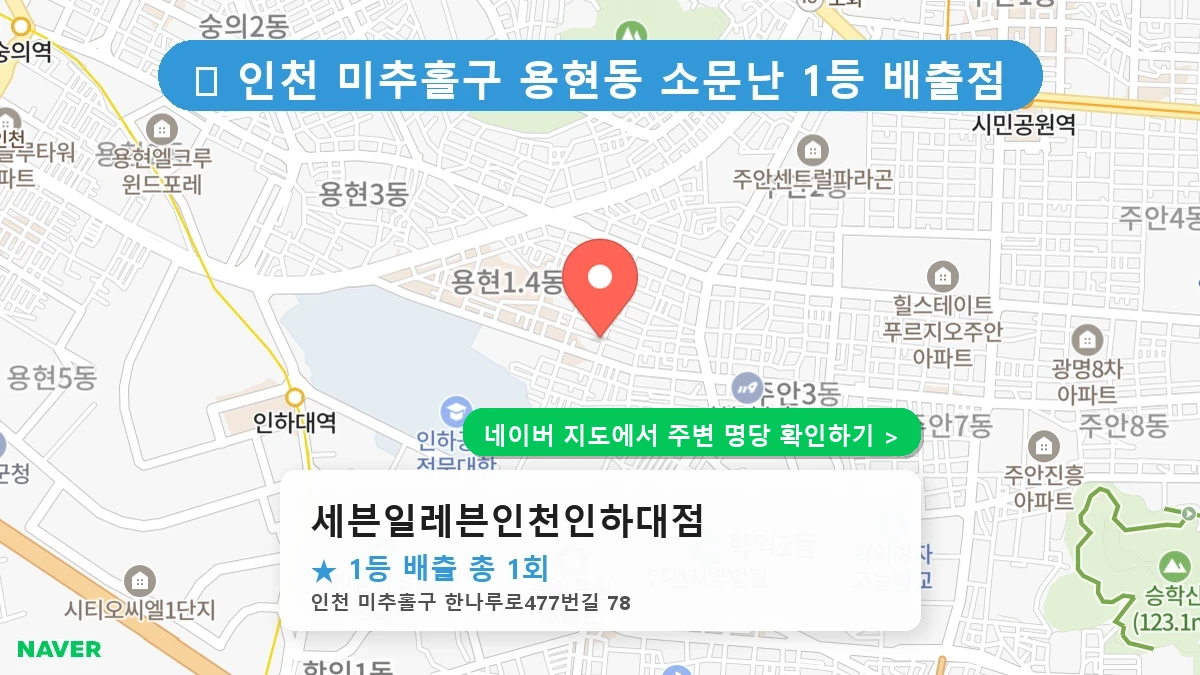 세븐일레븐인천인하대점 네이버 지도