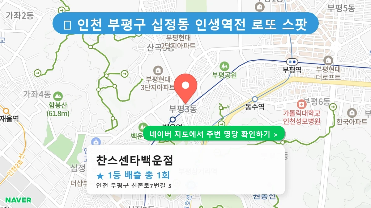 찬스센타백운점 네이버 지도