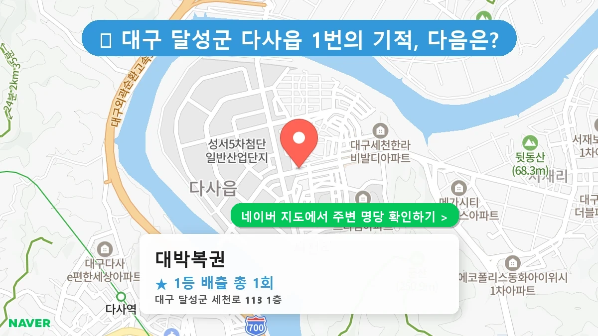 대구 달성군 다사읍 로또 명당 대박복권 1등 당첨 배출점 전경