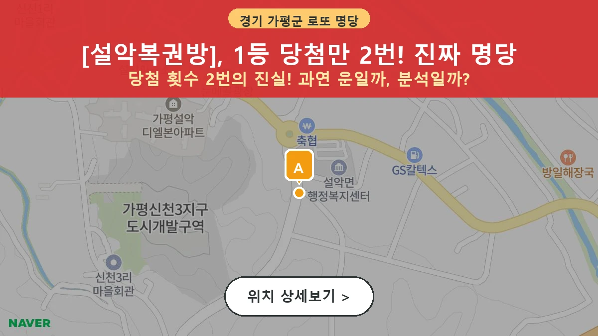 경기 가평군 설악면 로또 명당 설악복권방 1등 당첨 배출점 전경