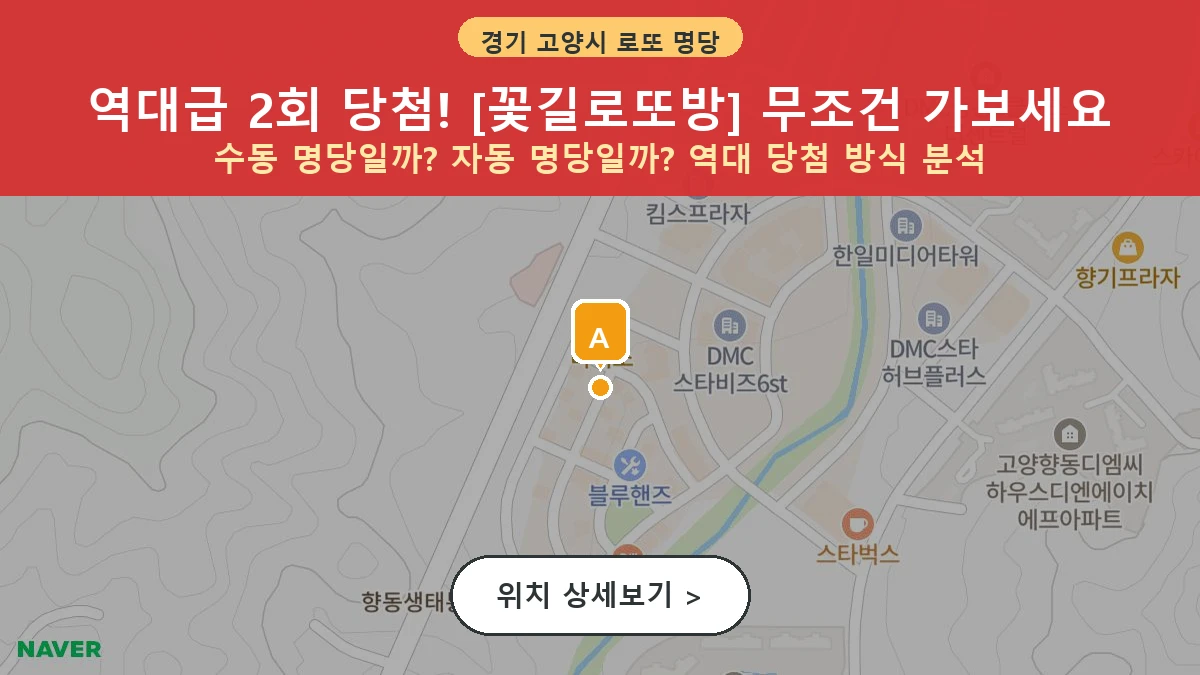 경기 고양시 덕양구 향동동 로또 명당 꽃길로또방 1등 당첨 배출점 전경