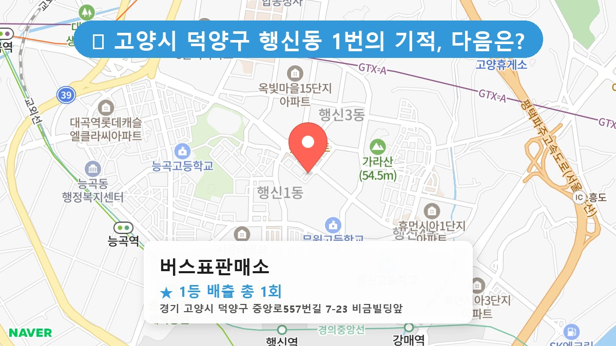 경기 고양시 덕양구 행신동 행신동 로또 명당 버스표판매소 1등 당첨 배출점 전경
