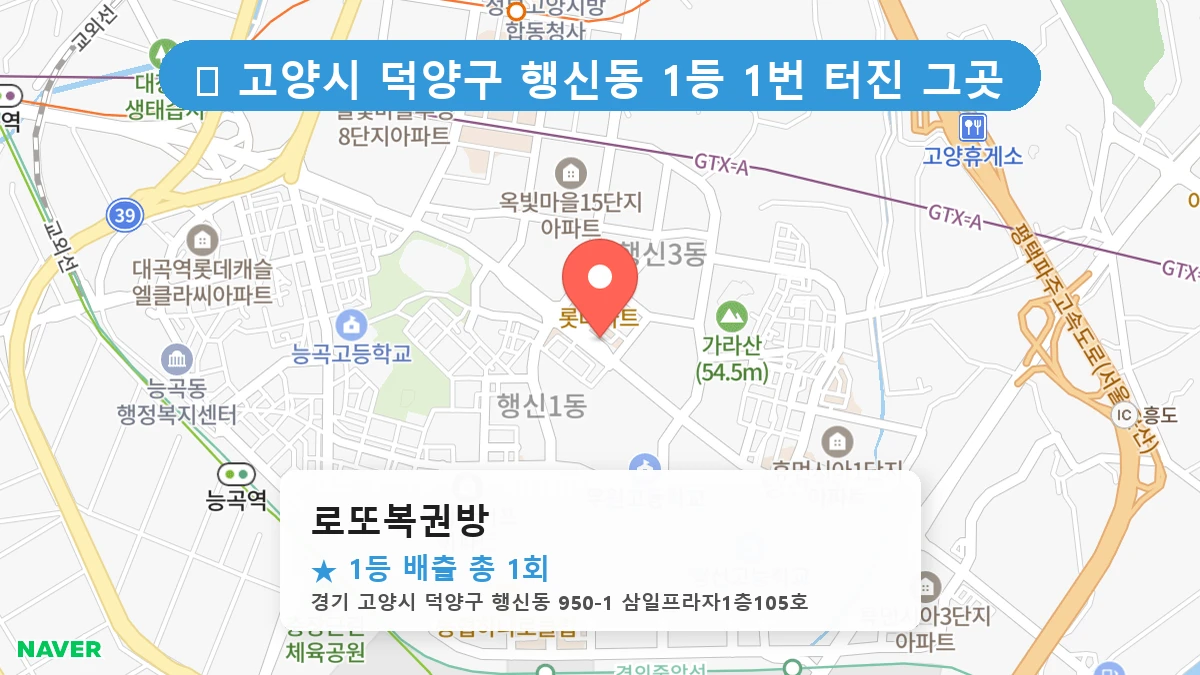 경기 고양시 덕양구 행신동 행신동 로또 명당 로또복권방 1등 당첨 배출점 전경