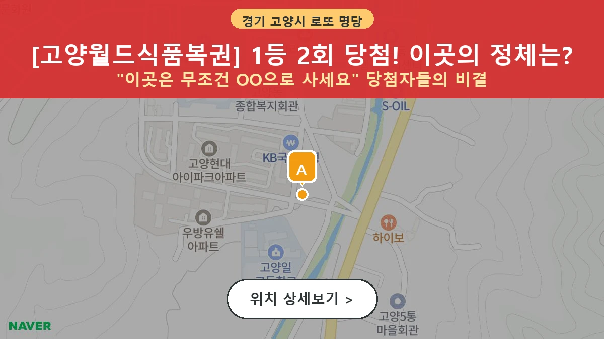 경기 고양시 덕양구 고양동 로또 명당 고양월드식품복권 1등 당첨 배출점 전경
