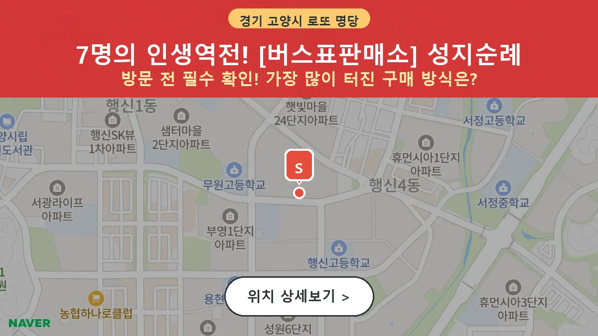 경기 고양시 덕양구 행신동 로또 명당 버스표판매소 1등 당첨 배출점 전경
