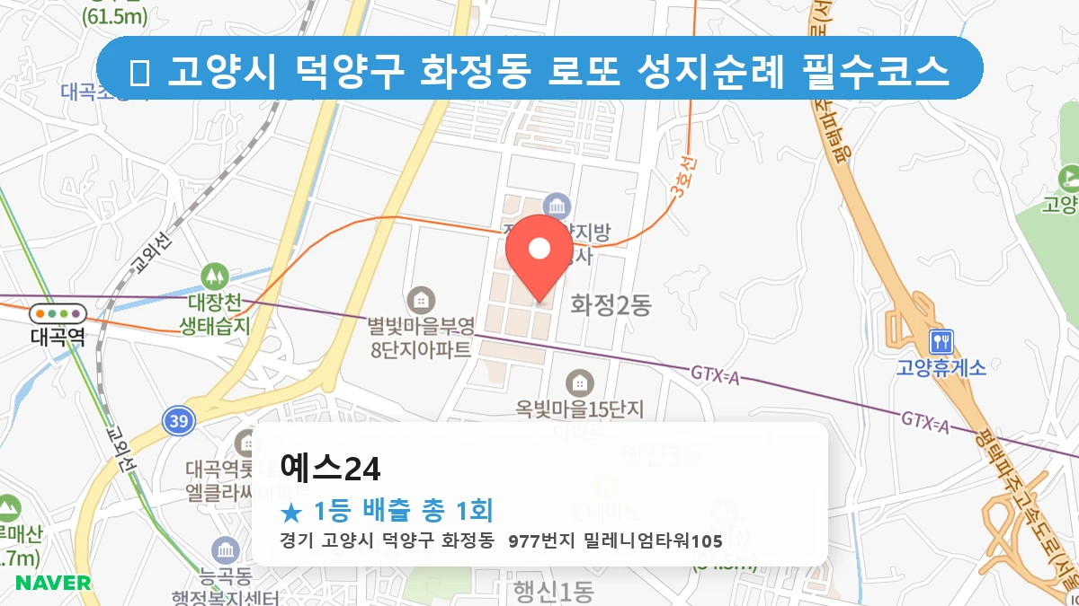 경기 고양시 덕양구 화정동 화정동 로또 명당 예스24 1등 당첨 배출점 전경