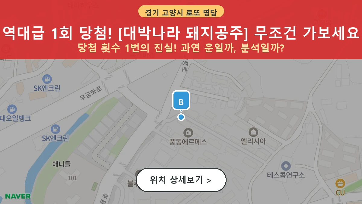 경기 고양시 일산동구 풍동 로또 명당 대박나라 돼지공주 1등 당첨 배출점 전경