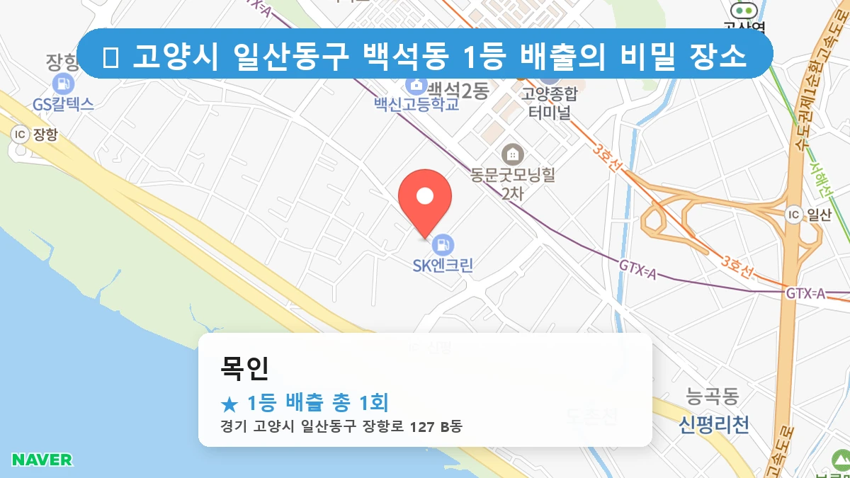 경기 고양시 일산동구 백석동 백석동 로또 명당 목인 1등 당첨 배출점 전경