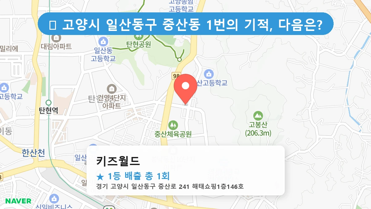 경기 고양시 일산동구 중산동 중산동 로또 명당 키즈월드 1등 당첨 배출점 전경