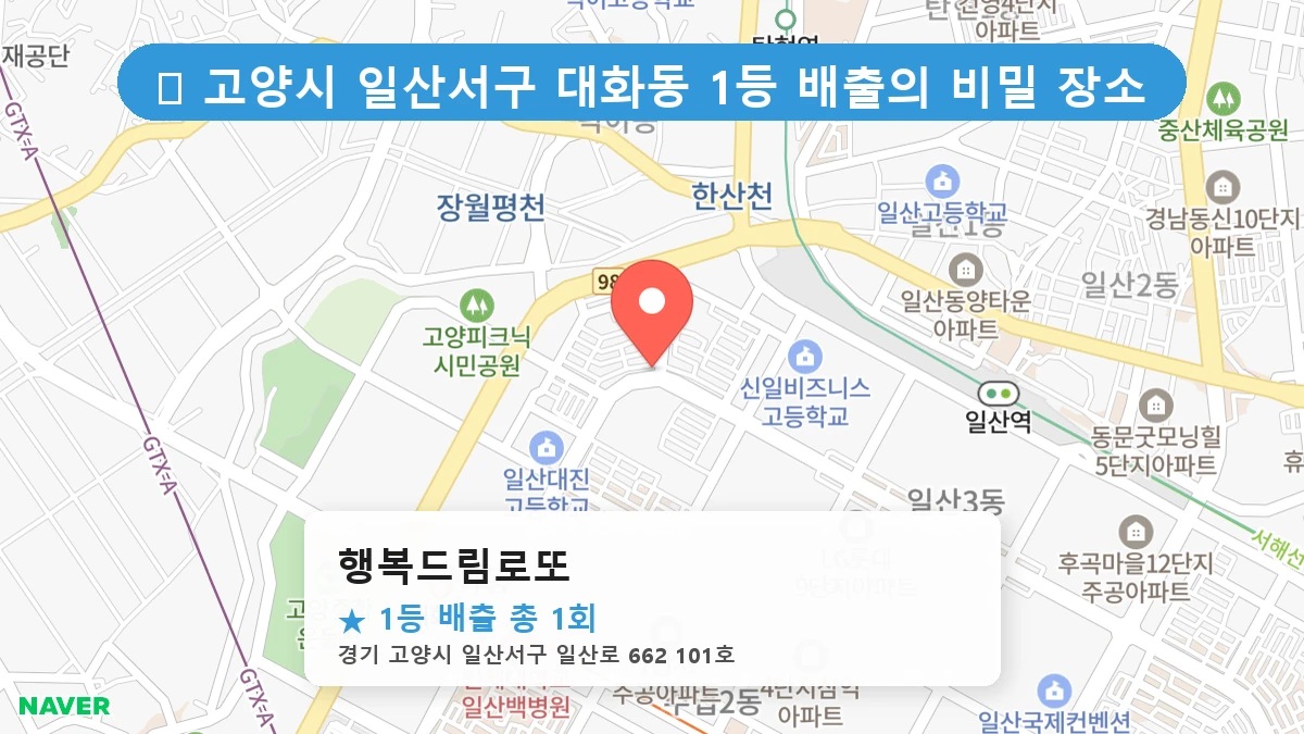 경기 고양시 일산서구 대화동 대화동 로또 명당 행복드림로또 1등 당첨 배출점 전경