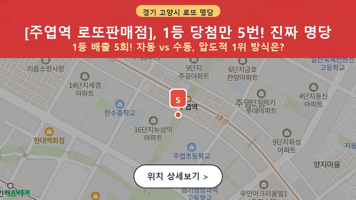 경기 고양시 일산서구 주엽동 로또 명당 주엽역 로또판매점 1등 당첨 배출점 전경