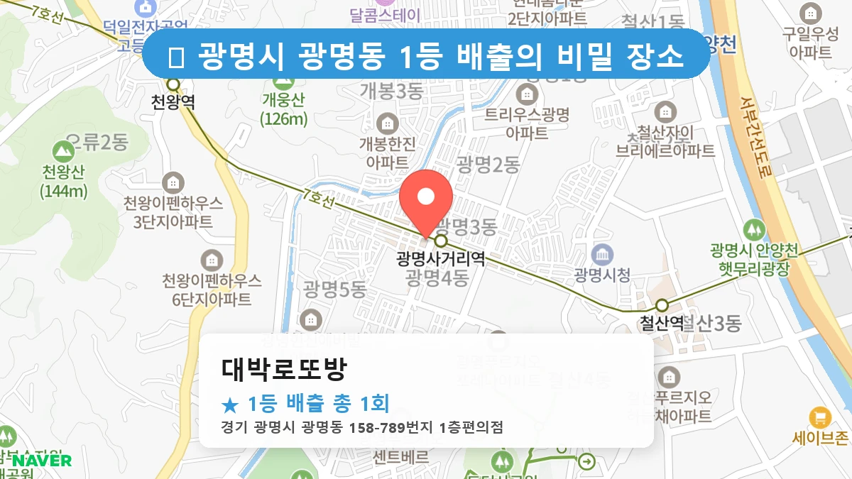 경기 광명시 광명동 광명동 로또 명당 대박로또방 1등 당첨 배출점 전경