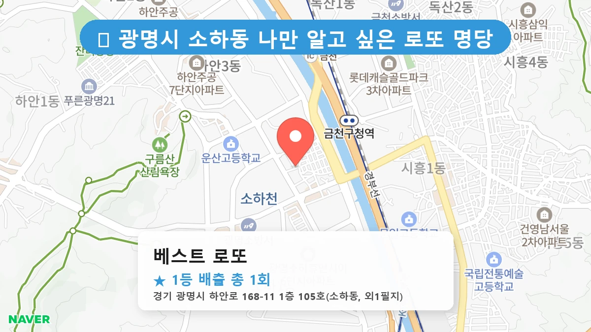경기 광명시 소하동 소하동 로또 명당 베스트 로또 1등 당첨 배출점 전경