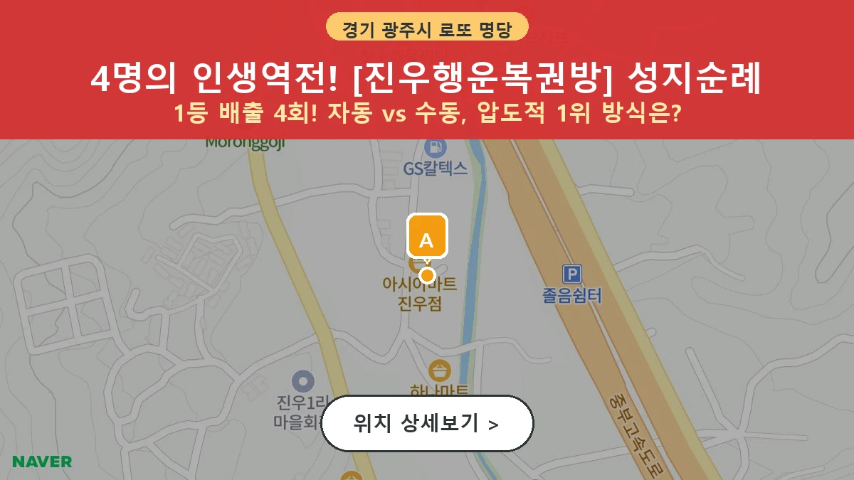 경기 광주시 도척면 로또 명당 진우행운복권방 1등 당첨 배출점 전경