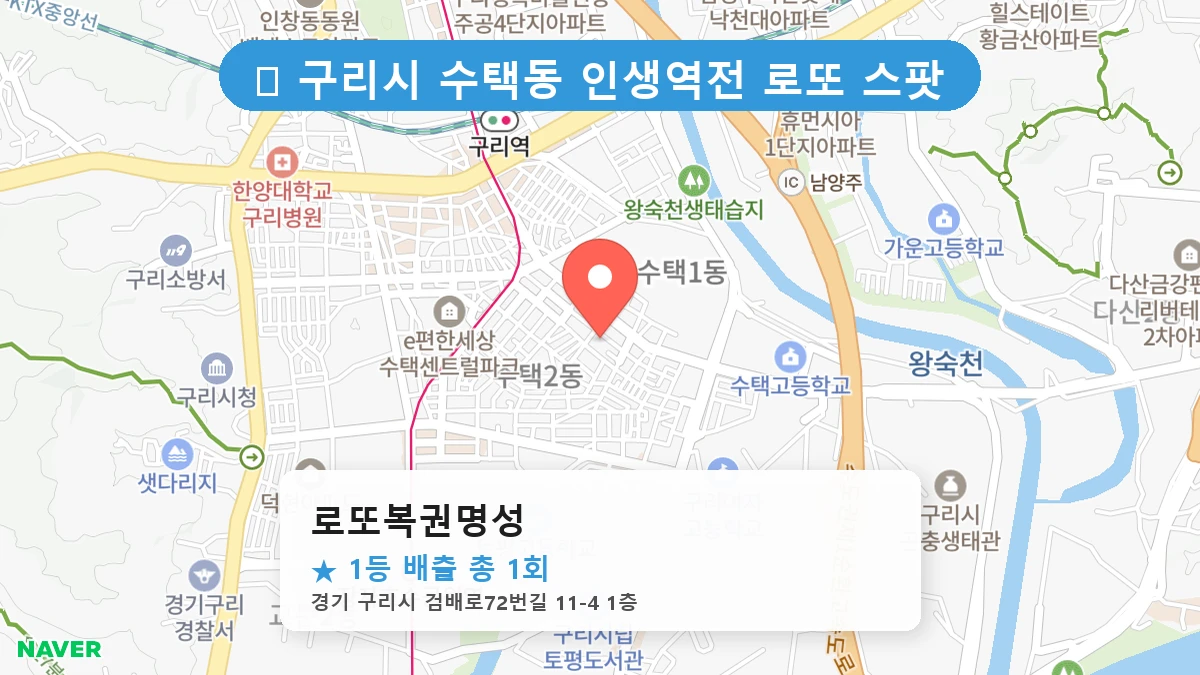 경기 구리시 수택동 수택동 로또 명당 로또복권명성 1등 당첨 배출점 전경