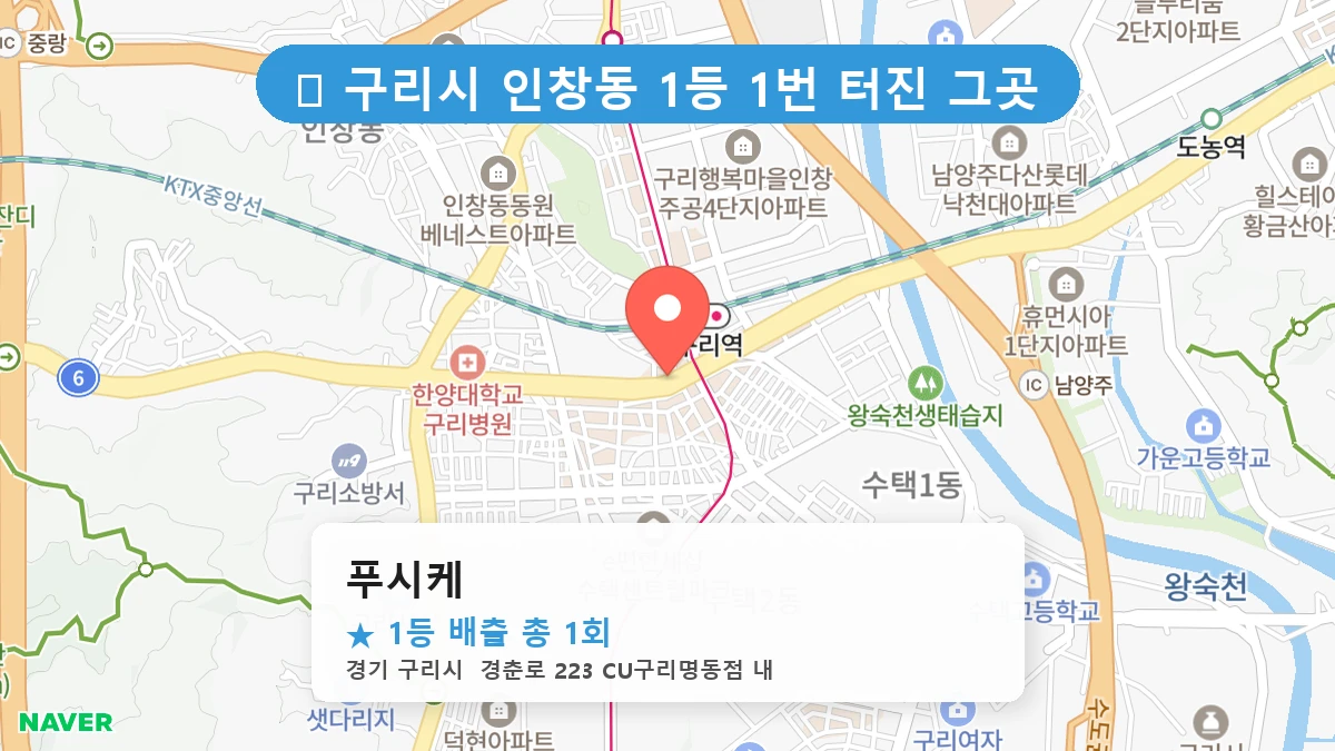 경기 구리시 인창동 인창동 로또 명당 푸시케 1등 당첨 배출점 전경
