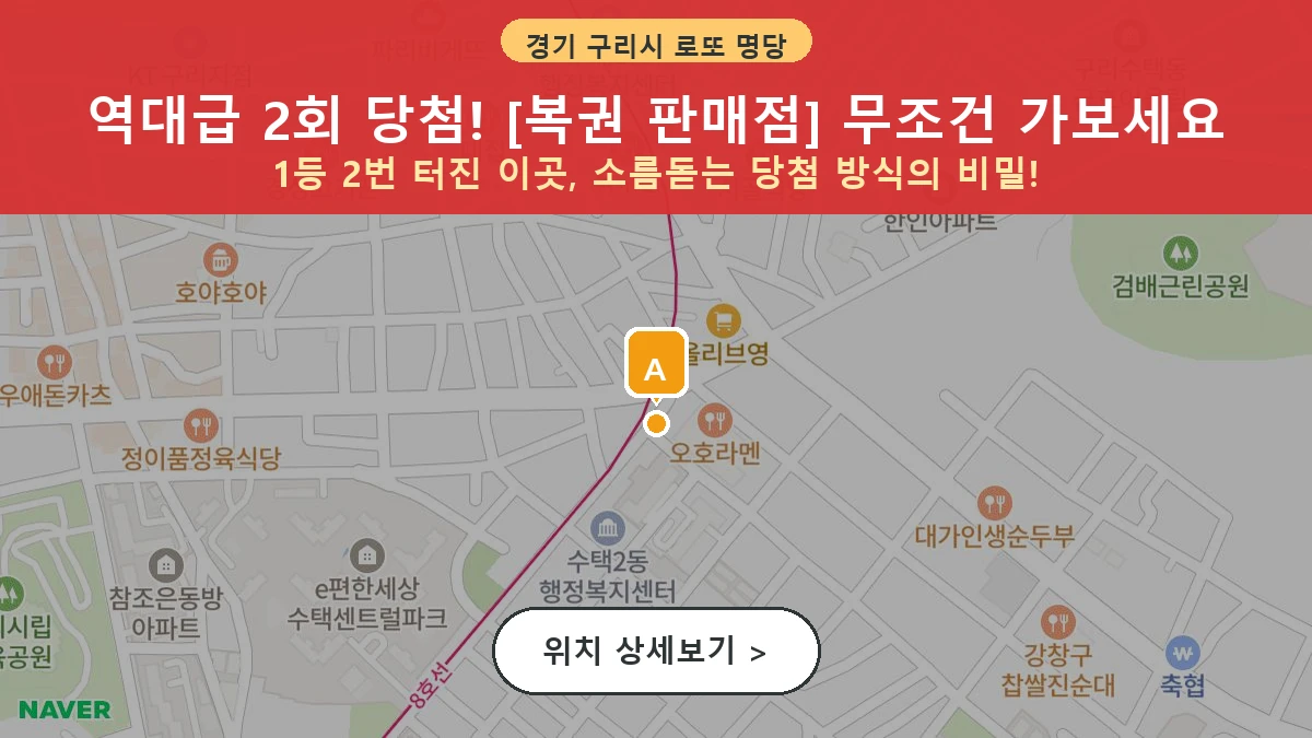 경기 구리시 수택동 로또 명당 복권 판매점 1등 당첨 배출점 전경