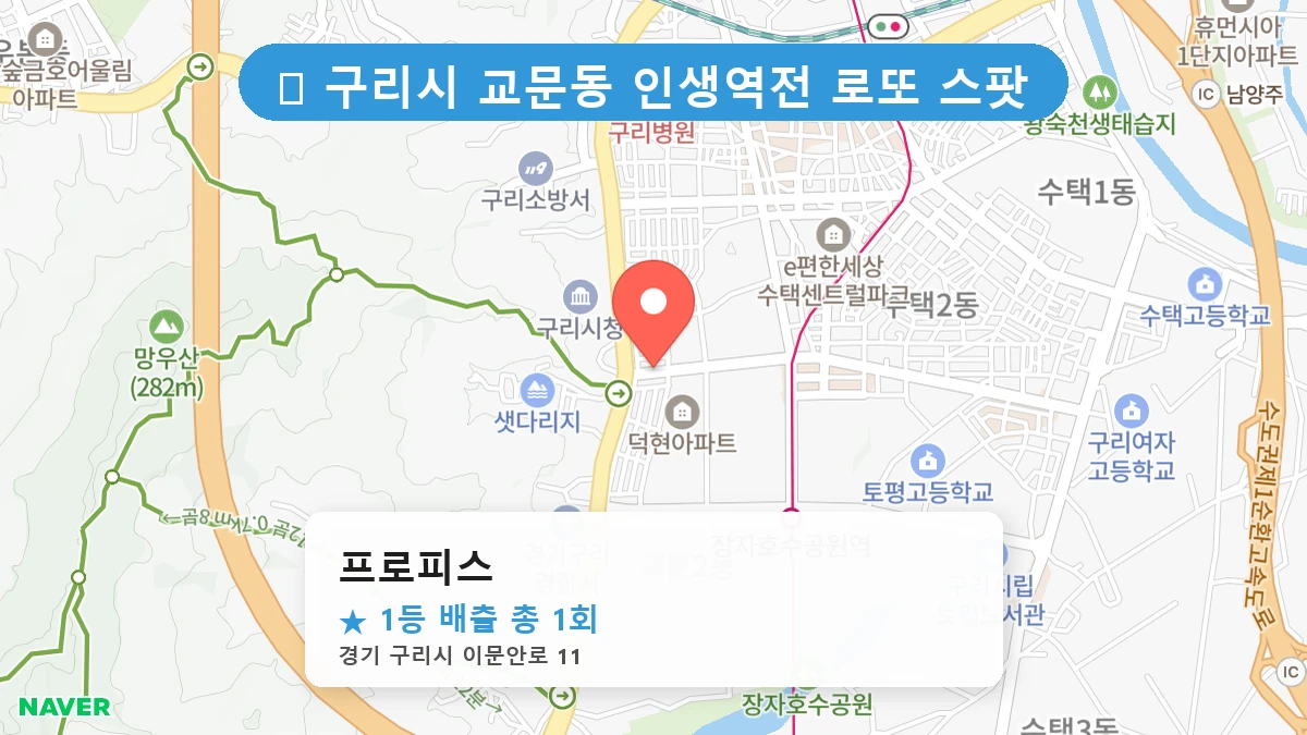 경기 구리시 교문동 교문동 로또 명당 프로피스 1등 당첨 배출점 전경