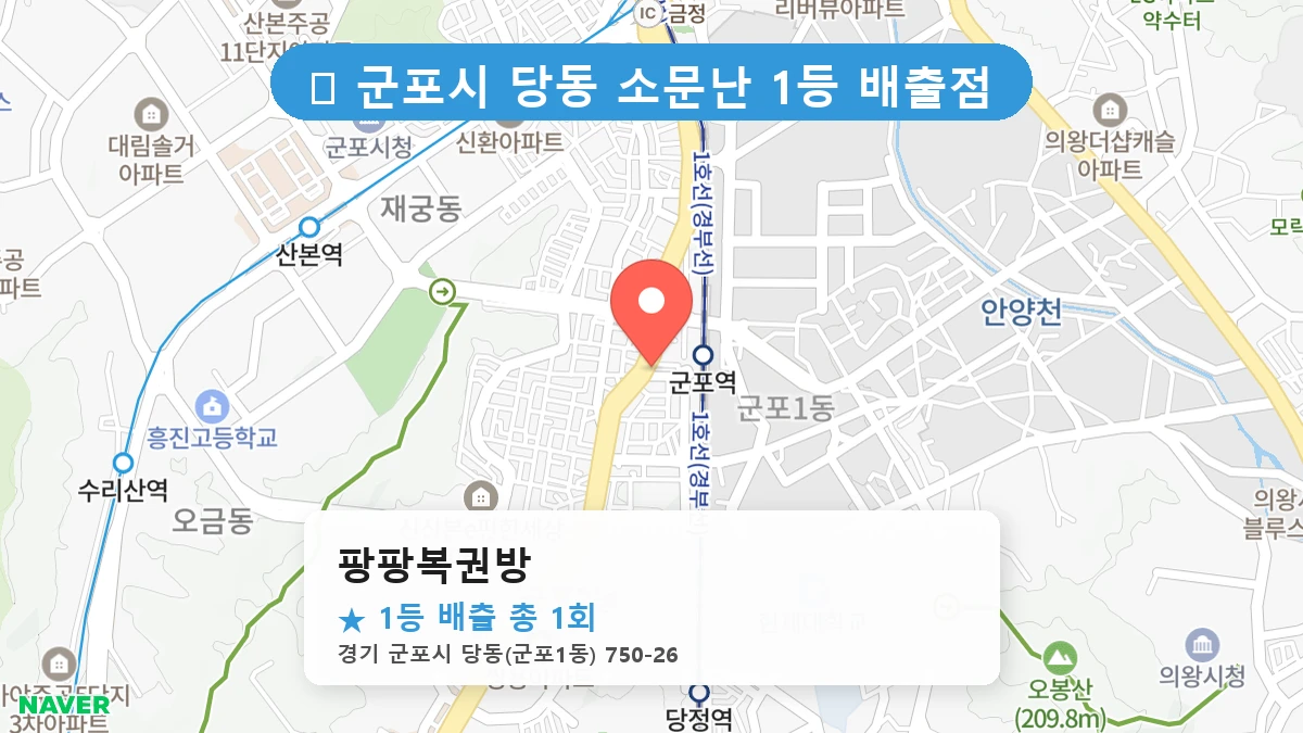 경기 군포시 당동 당동 로또 명당 팡팡복권방 1등 당첨 배출점 전경