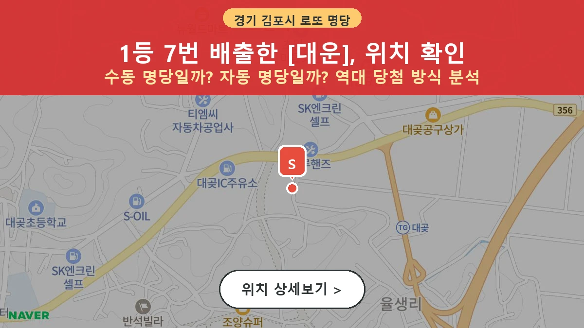 경기 김포시 대곶면 로또 명당 대운 1등 당첨 배출점 전경
