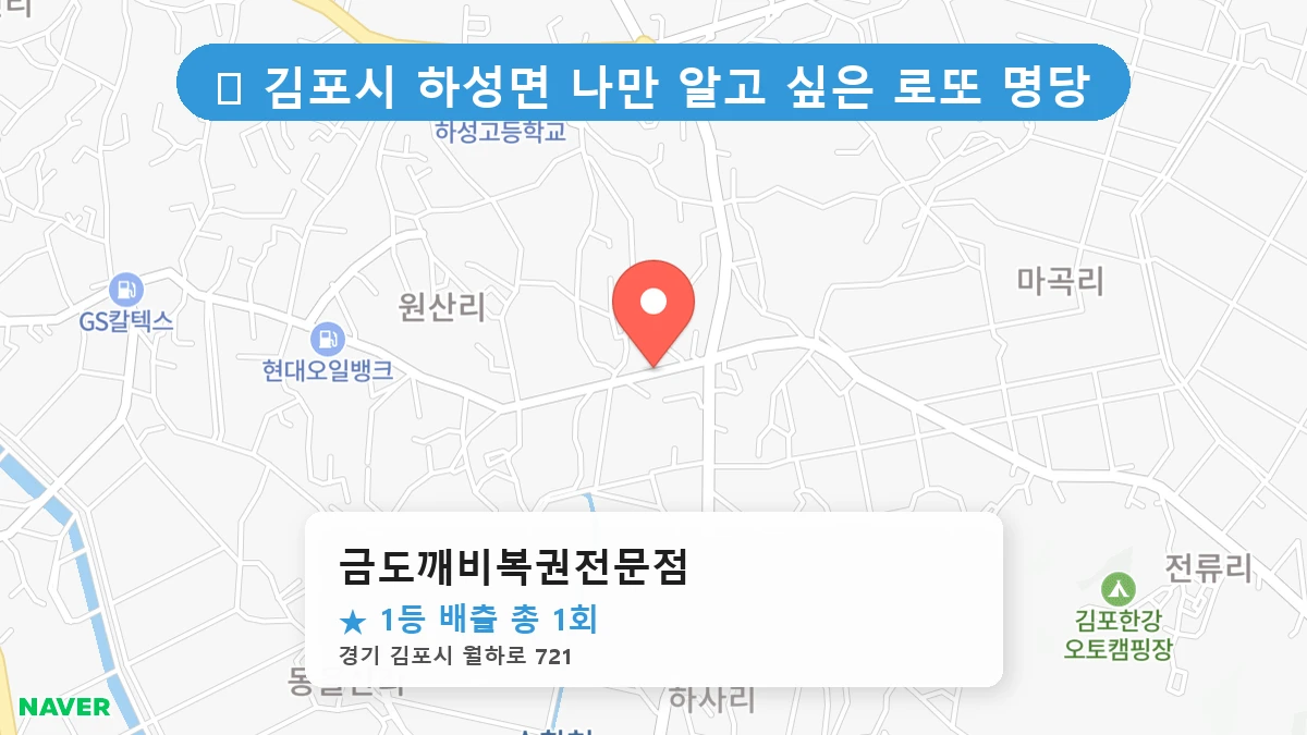 경기 김포시 하성면 하성면 로또 명당 금도깨비복권전문점 1등 당첨 배출점 전경