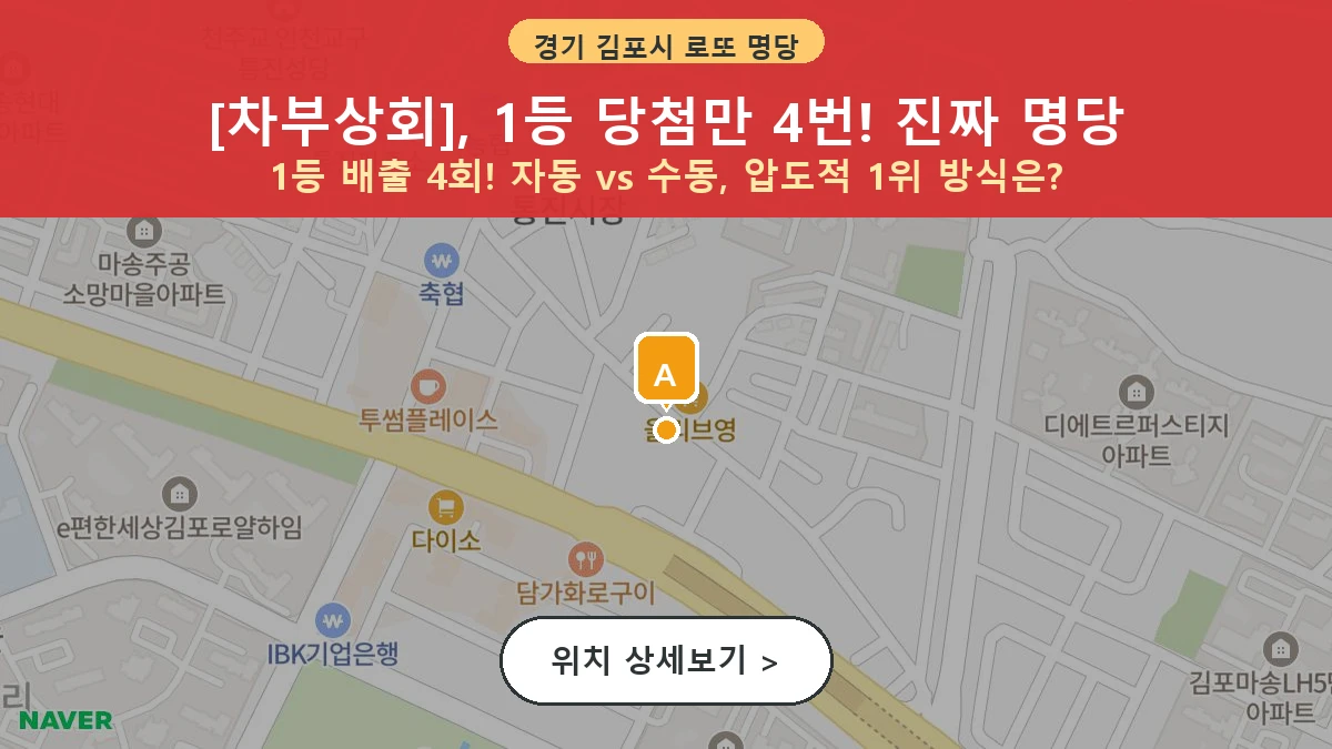 경기 김포시 통진읍 로또 명당 차부상회 1등 당첨 배출점 전경