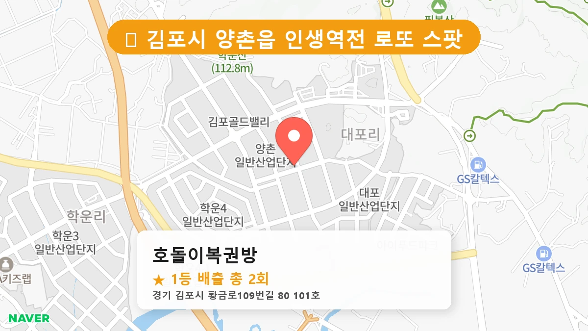 경기 김포시 양촌읍 양촌읍 로또 명당 호돌이복권방 1등 당첨 배출점 전경