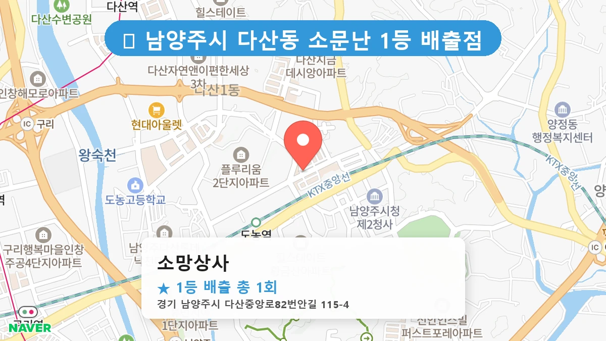 경기 남양주시 다산동 다산동 로또 명당 소망상사 1등 당첨 배출점 전경