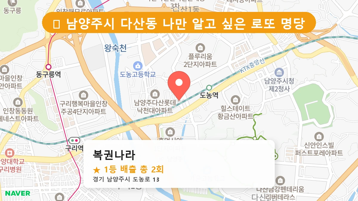 경기 남양주시 다산동 로또 명당 복권나라 1등 당첨 배출점 전경