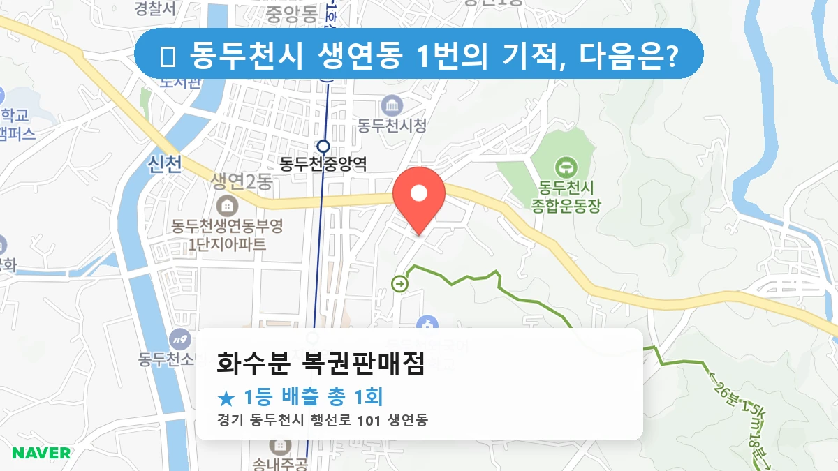경기 동두천시 생연동 로또 명당 화수분 복권판매점 1등 당첨 배출점 전경
