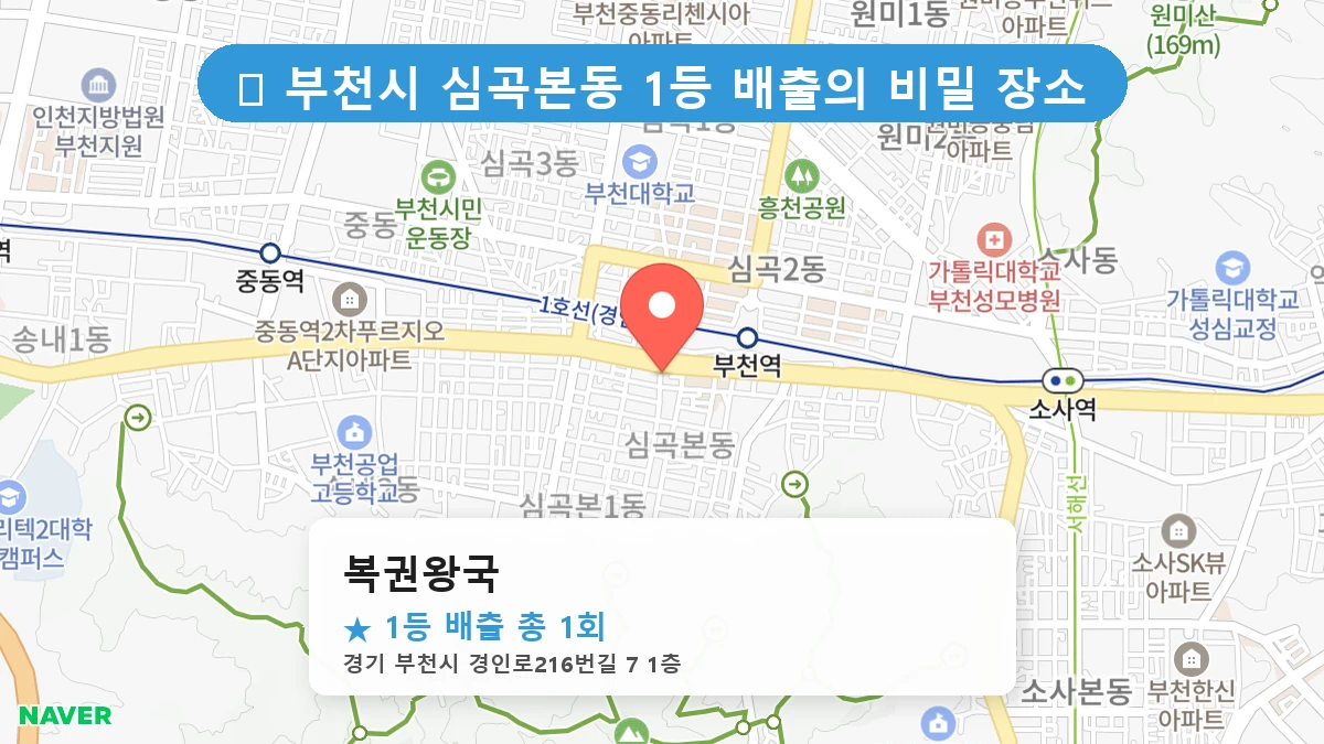 경기 부천시 심곡본동 심곡본동 로또 명당 복권왕국 1등 당첨 배출점 전경