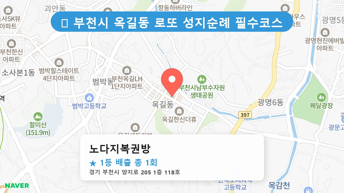 경기 부천시 옥길동 옥길동 로또 명당 노다지복권방 1등 당첨 배출점 전경